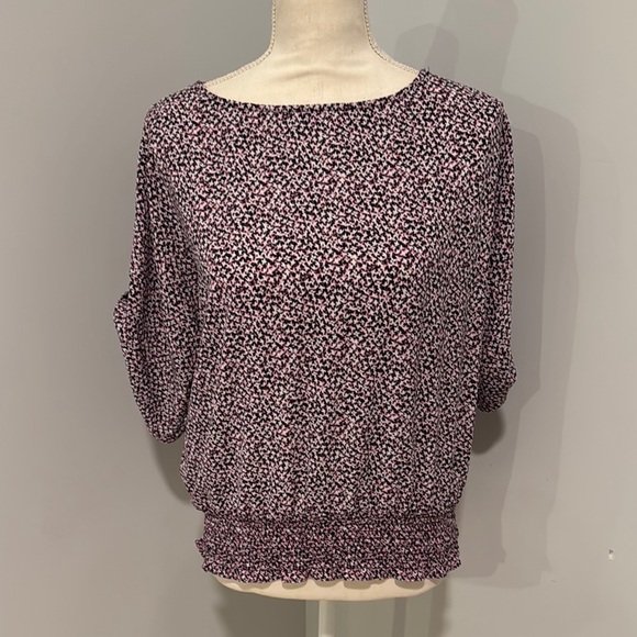Purple and Pink Puff Sleeve Boxy Blouse - Picture 1 of 4